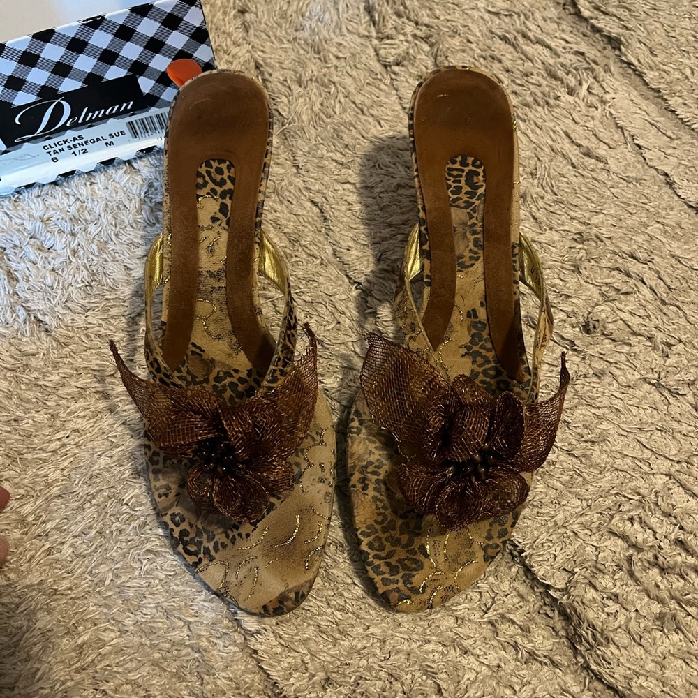 Delman Click-As Tan Senegal Suede Sandal Worn twice! Vintage!